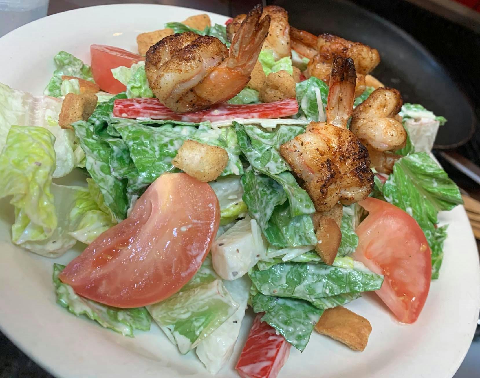 Caesar shrimp salad
