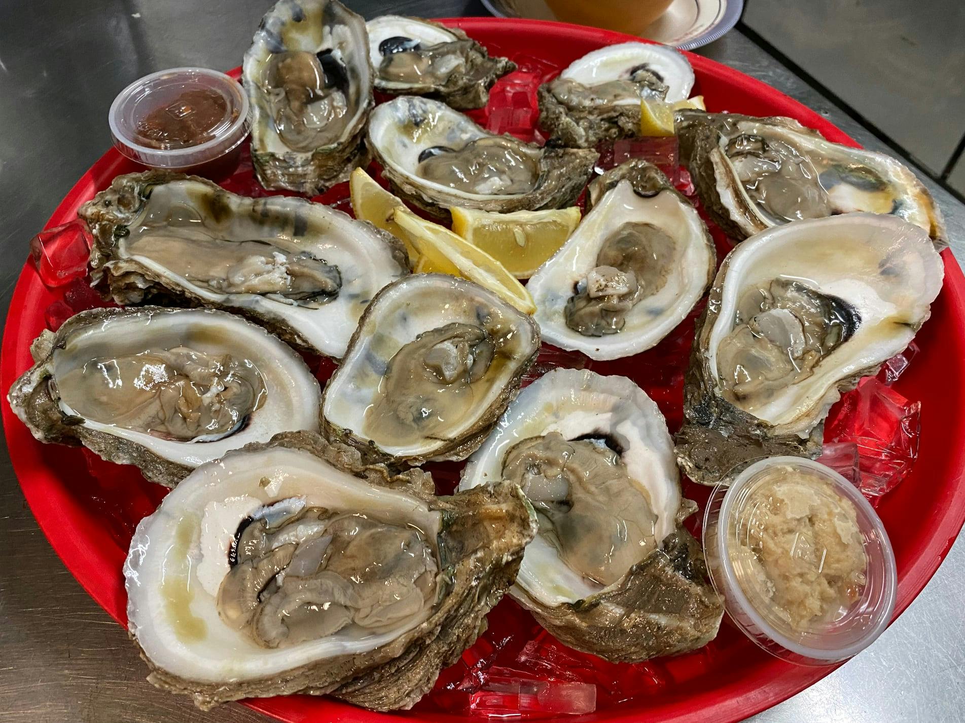 Half shell oysters